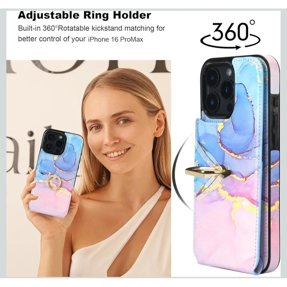 HAOPINSH for iPhone 16 Pro Max Wallet Case with‎ Card Holder, MSRP $26.99